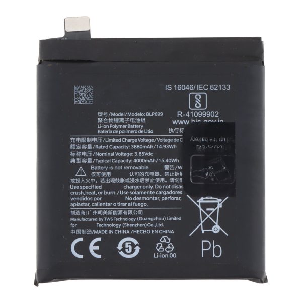 Battery Replacement for Oneplus 7 Pro, 7 Pro 5G (GM1910) BLP699 - 4000 mAh - OEM