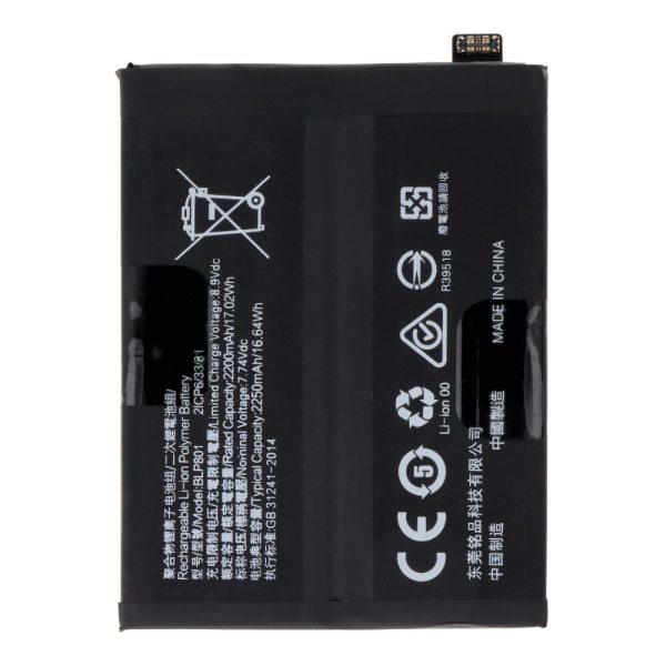 Battery Replacement for Oneplus 8T - BLP801 4500mAh - OEM