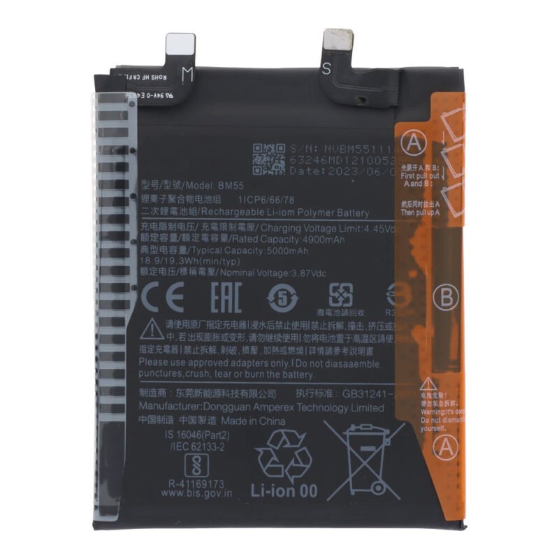 Battery Replacement for Xiaomi Mi 11 Ultra/11 Pro - BM55 - 5000mAh - Service Pack