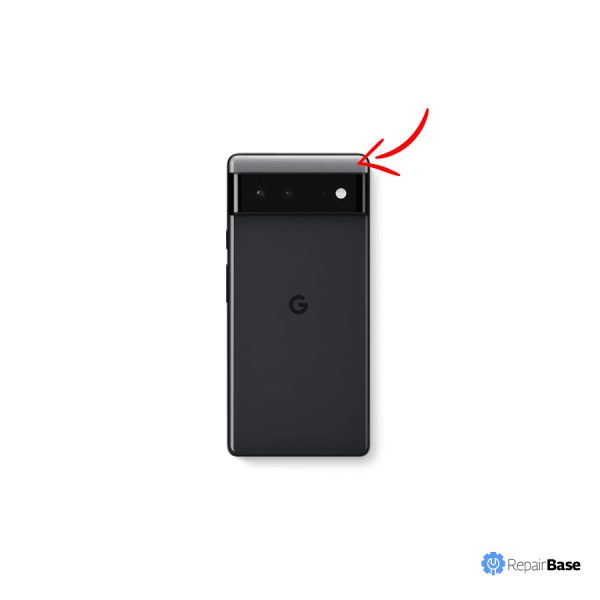 Pixel 6 Back Housing Top Glass Replacement Black