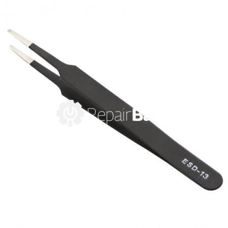 Flat End Precision Anti-static ESD Stainless Steel Tweezers (ESD-13)