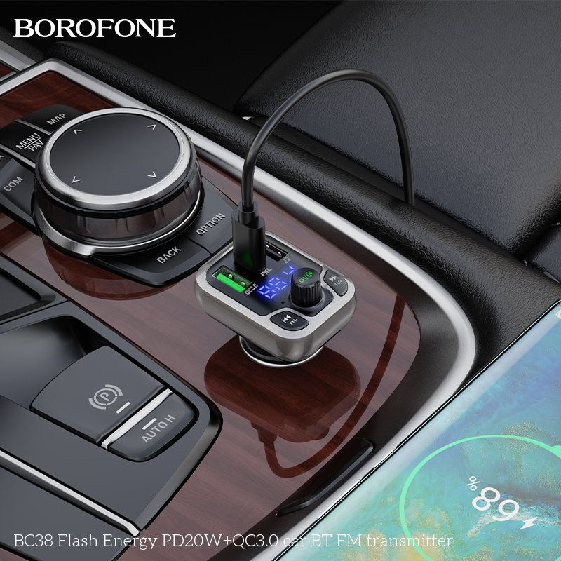 Auto FM Transmitter USB-C (BOROFONE BC38 20W / BT)