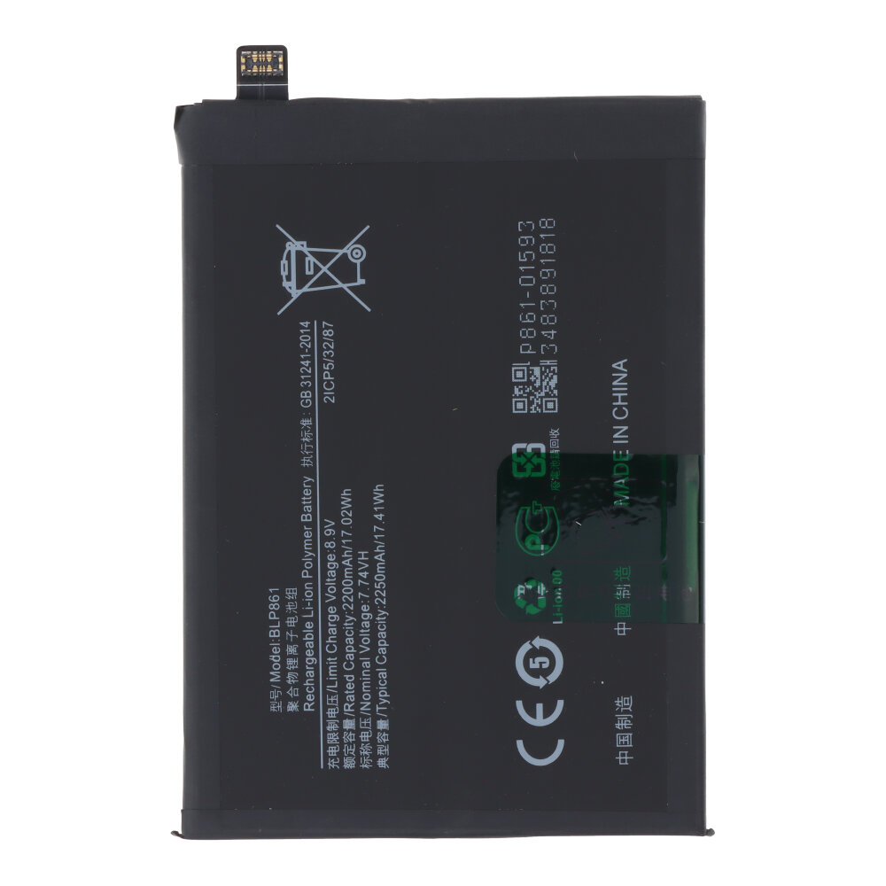 Battery Replacement for OnePlus Nord 2 5G, 9RT 5G, Nord 2T 5G BLP861 4500mAh - OEM