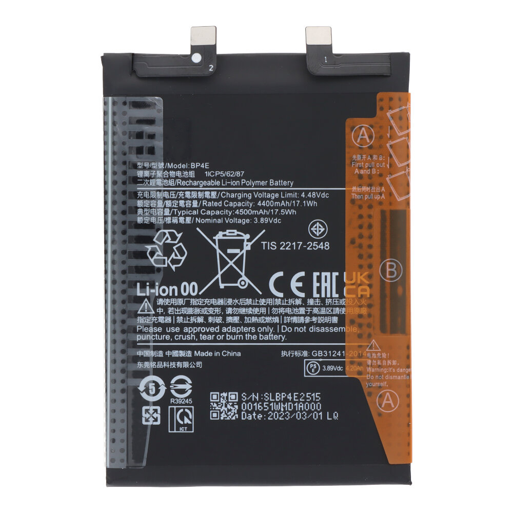 Battery Replacement for Xiaomi 13 Lite BP4E 4500mAh – OEM