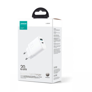 Joyroom Travel Charger C+U, QC 3.0, PD 20W - White - EU (L-QP2011)