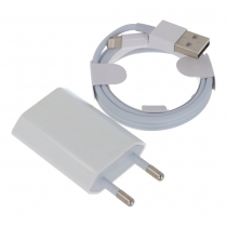 Wall Adapter USB Charger with Lightning Cable for iPhone - White - EU Plug - 5V 1A