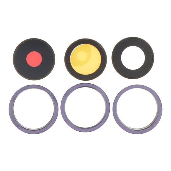 Camera Lens Replacement with Frame for iPhone 14 Pro/14 Pro Max – Purple - 3pcs