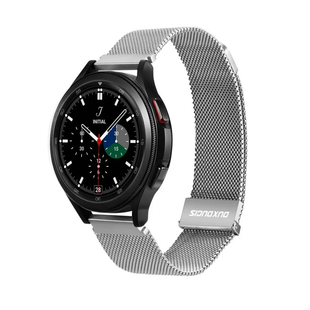 DUX DUCIS Milanese Stainless Steel Magnetic Watch Strap for Samsung Galaxy Watch Huawei Watch Honor Watch Xiaomi Watch (22mm) - Silver