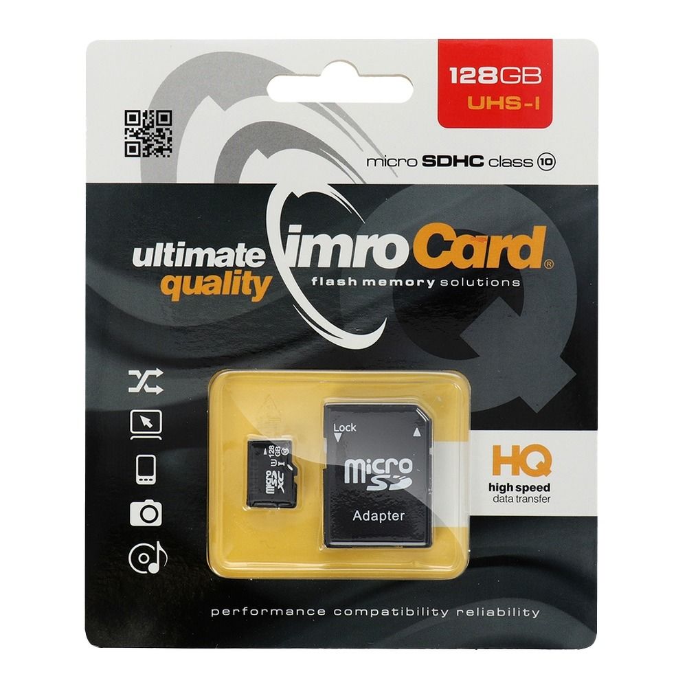 Memory Card Imro MicroSD 128GB with Adapter Class 10 UHS
