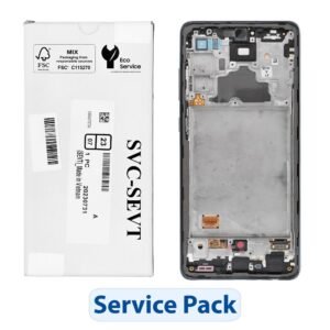 LCD Display and Touch Screen Replacement with Frame for Samsung Galaxy A725 A726 A72 4G 5G - GH82-25460A - Black - Service Pack