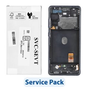 LCD Display and Touch Screen Replacement with Frame for Samsung Galaxy S20 FE 4G 5G - GH82-24219A - Blue - Service Pack