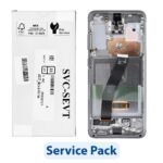 LCD Display and Touch Screen Replacement with Frame for Samsung Galaxy S20 G980FG981B - GH82-31432A - Gray - Service Pack