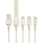 USB Cable Dudao L7SE 3in1 USB-A - USB-C Lightning Micro USB 66W 1.2m - Beige