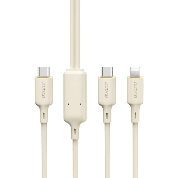 USB Cable Dudao L7SF 2in1 USB-C - USB-C Lightning 100W 1.2m - Beige