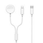 WiWU Wi-M10 Wireless Charger for Apple Watch & Lightning Cable - 2in1 - White