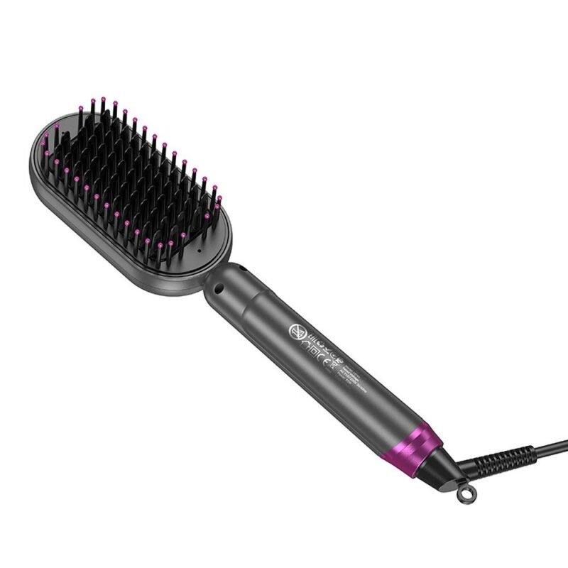 Electric Straightening Hair Comb with Digital Display HOCO HP44 - Rose Red