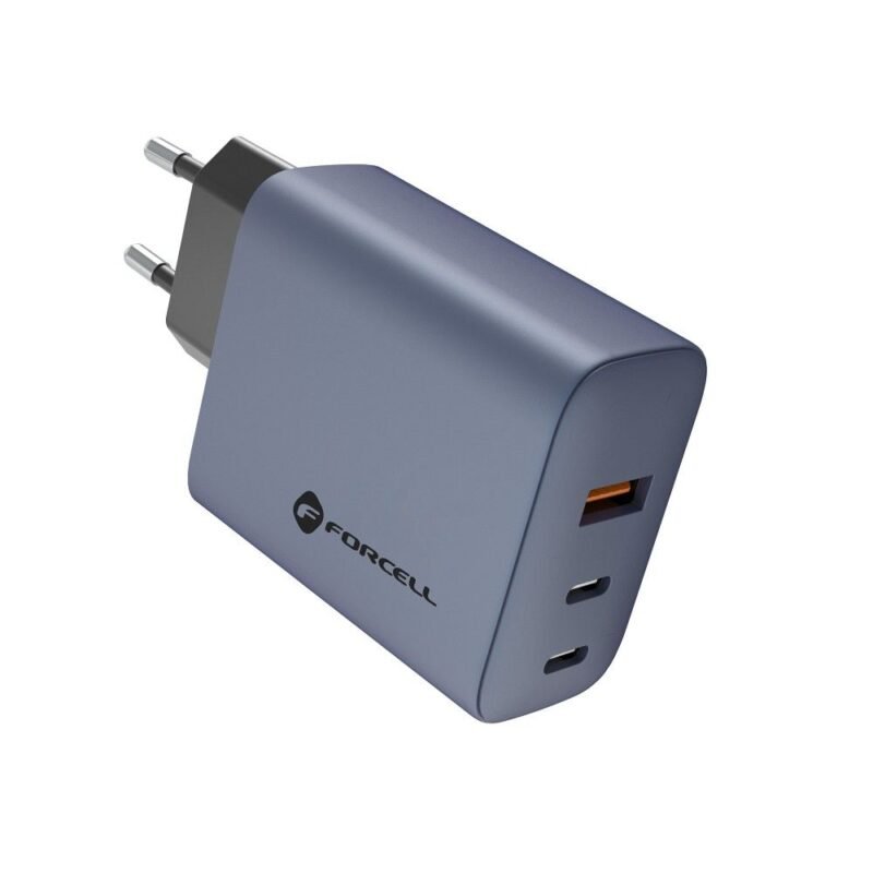 Travel Charger Forcell F-Energy GaN VT-42B 2 x Type C / USB A PD QC4.0 4A 65W - Gray - Image 2