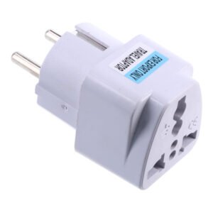 Universal European AC Plug Travel Adapter - White