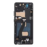 LCD Display and Touch Screen Replacement with Frame for Samsung Galaxy S21 Ultra 5G – Phantom Black – HQ