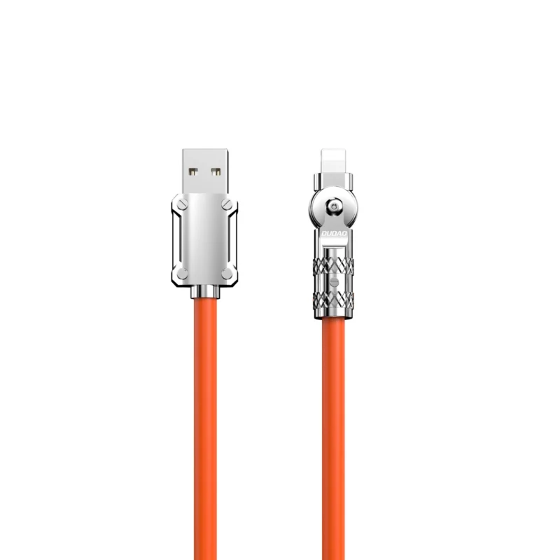 Dudao L24AL USB-A / Lightning Angled Cable with 180° Rotation 30W - Orange - 1m - Image 5